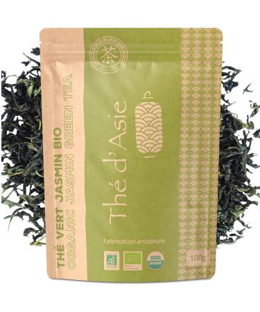 Khla - Organic Jasmine Green Tea - Bulk Bag 100g - Jasmine Tea - Floral & Aromatic - Rich in Antioxidants - Sleep Digestion