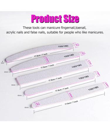 FANDAMEI 15pcs Professional Nail File Set in 5 Shapes 100/180 Grit Double Sided Emery Board Manicure Tools for Natural Nails Care Gel Nail Nail Buffer Files Nail Grooming and Styling for Salon Use 15 Count (Pack of 1) 15.0 - Buy Online on GoSupps.com