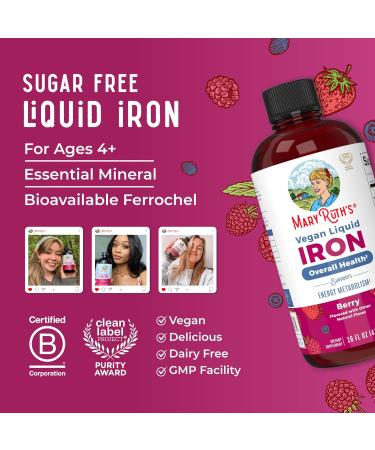 Iron Supplement for Women Men & Kids | Liquid Iron Supplement for Women Men & Kids | Iron for Healthy Blood & Oxygen | Ages 4 & Up | Sugar Free | Vegan | Non-GMO | Gluten Free | 16 Fl Oz 16 Fl Oz (Pack of 1) - Buy Online on GoSupps.com