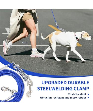 Yard Leash for Dogs - Shock Absorbing 3-15m Tie Out Cable - Durable Blue Dog Leash for Safe Outdoor Use - Buy Online on GoSupps.com