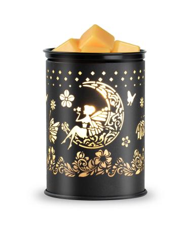 Electric wax warmer made of metal wax warmer candlestick burner candlestick candlestick candlestick for home office decor and gifts for vacation (moon/flower fairy) 01-B0CCRGCT