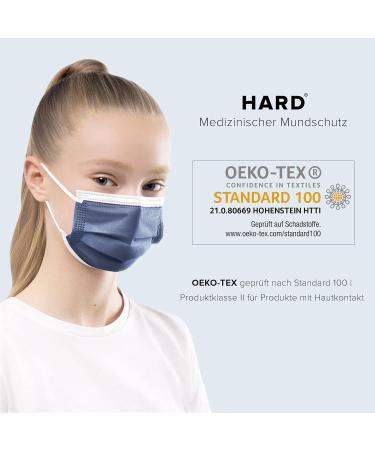 Small Royal Blue Disposable Face Masks - Pack of 50 | Made in Germany | CE Certified | Triple Layer Filtration | Elastic Earloops | Breathable | Type IIR - 99.78% Filtration - Buy Online on GoSupps.com