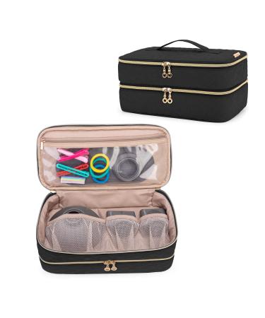 Teamoy Double-Layer Travel Storage Bag Compatible with Dyson Supersonic Hair Dryer Blow Dryer Storage Bag Portable Travel Organizer Bag for Hair Dryer and Attachments Black(BAG ONLY)