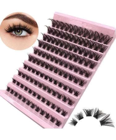Bransfy 120 Pcs Cluster Lashes D Curl Individual Wide Stem Lash Clusters Eyelashes Extension Natural Look Reusable Mix DIY Eyelash Extension Super Thin Band Soft & Comfortable(B01-0.07 D 8-16mm) Classic Clusters