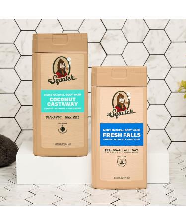 Dr. Squatch Natural Men's Body Wash Shower Gel - Cleansing Nourishing Long Lasting Scent Moisturizing Body Wash for Men - Fresh Falls + Coconut Castaway (14 oz 2-Pack) Fresh Coast - Buy Online on GoSupps.com