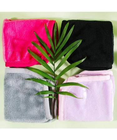 4 Pack Microfiber Fleece Makeup Remover Cloths - Ultra Soft Chemical Free Reusable Facial Towels for All Skin Types - 8x8 Inch - Buy Online on GoSupps.com