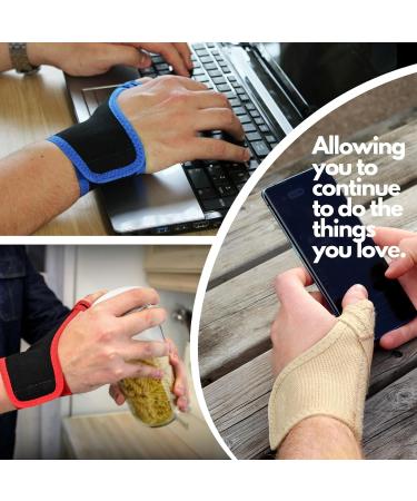 Solace Bracing Thumb Support Max - Breathable Thumb Spica Splint - XL Right Hand - Black/Red Trim - Buy Online on GoSupps.com
