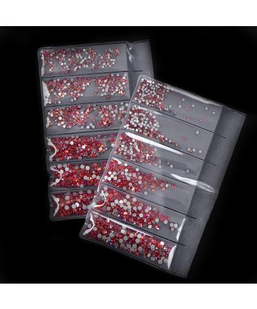 Jollin 3456 Flat Back Rhinestones Glass Pendants Gems for Nail Art 6 Sizes SS4 SS12 Lt Siam AB Mixed SS4 5 6 8 10 12 - Buy Online on GoSupps.com