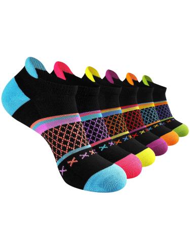 Eallco Womens Socks Ankle Athletic Socks Short Running Socks With Cushioned Sole 6 Pairs 6 Pairs Black