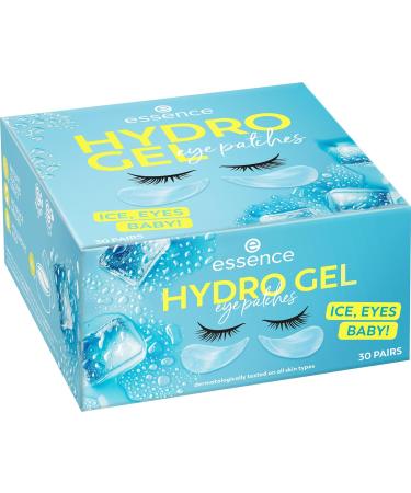 Essence Hydro Gel Eye Patches - 30 Pairs of Moisturizing Cooling Vegan Eye Care | Blue Shimmering Formula | Oil-Free & Perfume-Free | 90g Pack - Buy Online on GoSupps.com