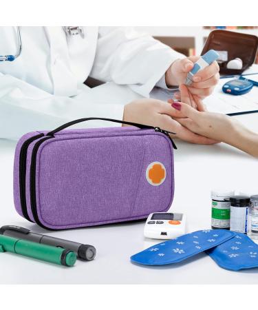 CURMIO Insulated Insulin Cooler Travel Case - Double Layer Diabetic Supplies Storage Bag - Purple Bag Only - Buy Online on GoSupps.com