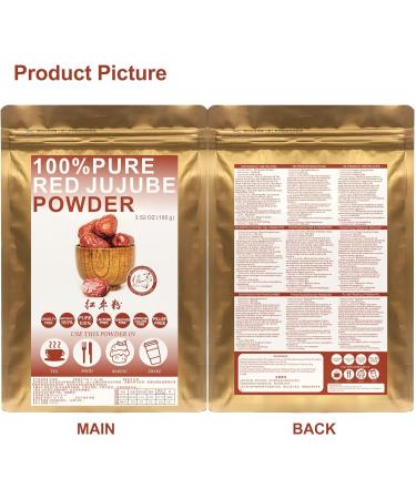 100% Natural Pure Jujube Powder 100g/3.52oz poudre de dattes pour smoothies shakes p tisseries et boissons th s | sans conservateurs facile utiliser dattes - Buy Online on GoSupps.com