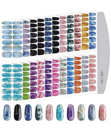 Ebanku nail foil self -adhesive marble 22 sheet nail sticker sticker nail sticker self -adhesive waterproof full wraps nail polish sticker nail art decorations - Buy Online on GoSupps.com