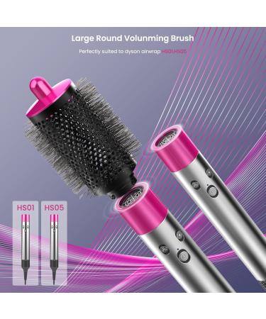 Upgraded Large Round Volumizing Brush for Dyson Airwrap Essential Accessories in Fuchsia for Perfect Hair Styling - Buy Online on GoSupps.com