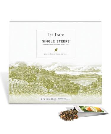 Tea Forte Assorted Tea Gift Set - 28 Loose Leaf Teas in Single Steeps Tea Chest - Classic Flavored Assortment - Buy Online on GoSupps.com