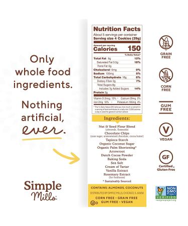 Simple Mills Double Chocolate Almond Flour Cookies - 5.5 oz - Pack of 6 | Gluten-Free & Delicious - Buy Online on GoSupps.com