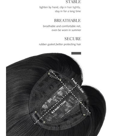 Yamel Natural Black Hair Topper with Bangs - 10 Inch Women's Wiglet for Thinning Hair - Buy Online on GoSupps.com