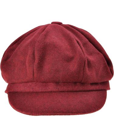 Women's Burgundy Newsboy Cap - Classic 8 Panel Gatsby Cabbie Hat - Buy Online on GoSupps.com