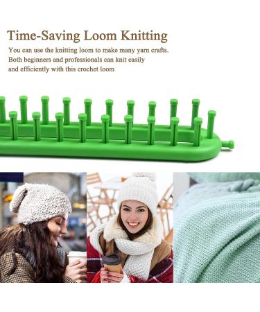 Coopay 47cm Green Knitting Loom Kit for Beginners - Rectangle Looms for Blanket, Scarf, and Shawl Crochet - Includes Hook, Needles, and Sparse Pegs - Buy Online on GoSupps.com