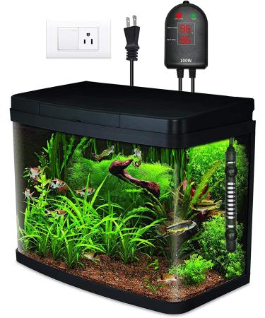 100W Submersible Aquarium Heater with Dual Temperature Displays - Ideal for Fish Tanks, Turtles, and Betta Fish - Buy Online on GoSupps.com