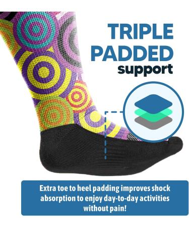 Viasox Concentric EasyStretch Diabetic Socks for Men & Women - Non-Binding Seamless Toe Large Multicolor Perfect for Comfort & Health - Buy Online on GoSupps.com