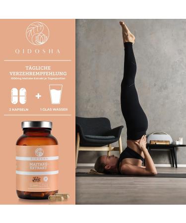 Qidosha Maitake Extract Capsules - 1000mg Dual Extract 120 Vegan Capsules in Pharmacist Glass - Premium German Quality - Buy Online on GoSupps.com