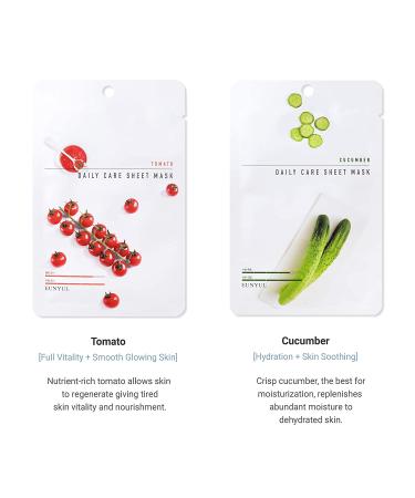EUNYUL Daily Care Facial Sheet Mask Pack - 12 Types, Vegan Korean Skincare for Hydrating & Nourishing, Natural Ingredients - Pack of 12 - Buy Online on GoSupps.com