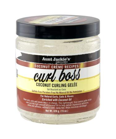 Aunt Jackie's Coconut Cr me Recipes Curl Boss Coconut Curling Hair Gel for Naural Curls  Coils and Waves  15 oz 15 Ounce (Pack of 1) Curl Boss