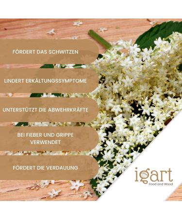 IGART Elderflower Snips 100g Sambucus nigra Elderflower for Elderflower Tea Herbal tea - Buy Online on GoSupps.com