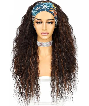 ZYC Long Kinky Curly JBROWN Headband Wig - No Gel Glueless Perfect for Daily Wear Weddings Parties Travel & Holidays | International Shipping Available - Buy Online on GoSupps.com