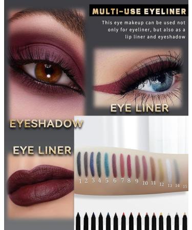 Burgundy Gel Eyeliner Pencil Sharpenable Multi-Use Colored Waterline Eyeliner Waterproof Smudge-Proof Long Wear Smooth Cream Matte Eye Liner Pen with Sharpener High Pigment Eye Makeup for Stage-06 06 Burgundy - Buy Online on GoSupps.com