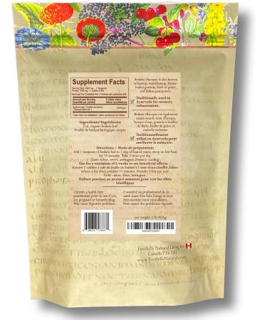 Foothills Naturals Bacopa Monnieri Brahmi Organic - 454g / 1 Pound Cut Herb Memory Support 400+ Servings - Buy Online on GoSupps.com
