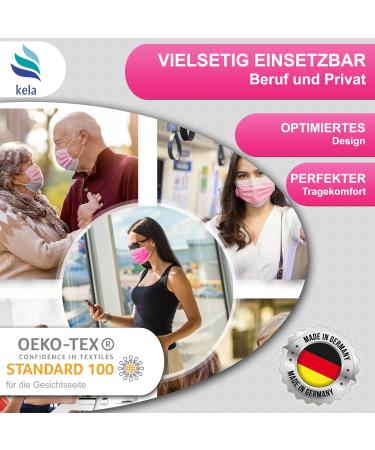 Kela OP Mask - 100x Pink Medical Masks | Made in Germany | Oeko-Tex Standard | Premium Respiratory Protection Masks - MNS Type IIR Disposable Masks 100 Pack - Buy Online on GoSupps.com