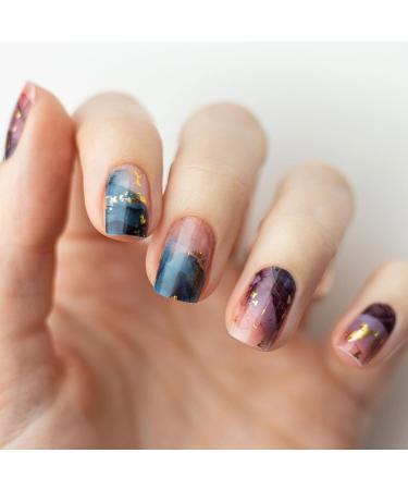 Avoa Beauty Nail Film - Romancing the Stone | Semi-Transparent Marble Nail Art Design | 20 Long-Lasting Self-Adhesive Wraps in Pink Blue Green Gold - Buy Online on GoSupps.com