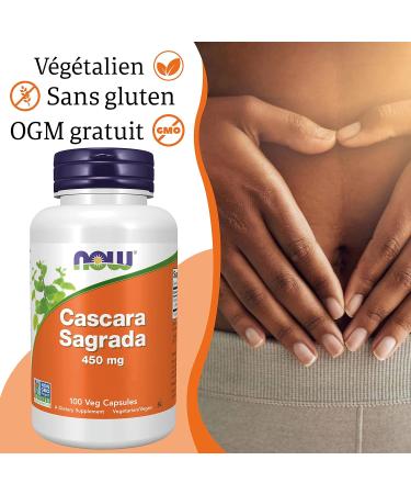 Now Foods Cascara Sagrada 450mg 100 Vegan Capsules Lab Tested Vegan Gluten Free Soy Free Vegetarian - Buy Online on GoSupps.com