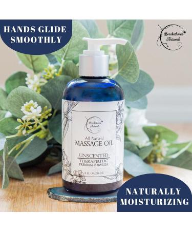Unscented Massage Oil - 100% Natural Body Oil for Massage Therapy | Sweet Almond Grapeseed & Jojoba - Premium Carrier Oil for Aromatherapy | Brookethorne Naturals 8.5 Fl Oz - Buy Online on GoSupps.com