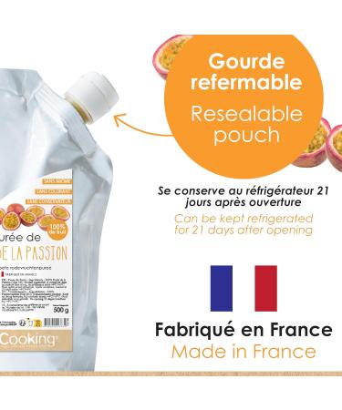 ScrapCooking 4763 Passion Fruit Pur e 500 g Fruit Pur e for Pastry Macaroons Mousses Jellies Cakes Ganaches Toppings Coulis Ice Cream Cocktails - Buy Online on GoSupps.com