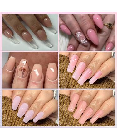 Lofuanna Poly Gel Nail Kit - 6 Colors Nude Pink Set | Nail Starter Kit for Beginners with Slip Solution & Nail Forms - DIY Nail Extension Gel for Strengthening Nails - Buy Online on GoSupps.com