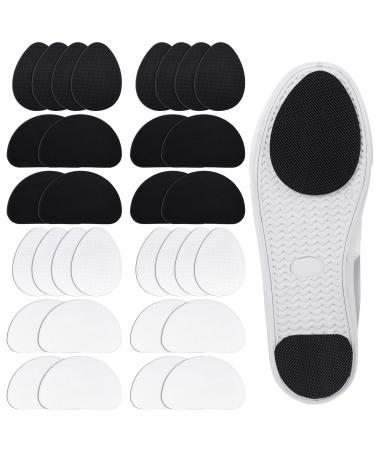 32 Pcs 16 Pairs Non Slip Shoe Pads Sole Protector Anti Slip Shoe Grips Self Adhesive Anti Slip High Heel Pads Noise Reduction for Women and Men's Boots  Black and White