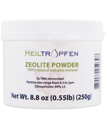 Zeolite Powder | 0.55 Pound - 250 g | ULTRA FINE less-than 2 m | Clinoptilolite 94+-3% | 3x activated | Natural Mineral Dust | Heiltropfen  - Buy Online on GoSupps.com
