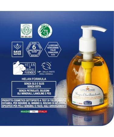 Helan Linea Bimbi - Huile de Douche Bebe Enfant Apaisant et Hydratant Gel Douche Bebe Huile Corps Bain Massage Liniment Bebe avec Amande Douce Beurre de Karit et Vitamine E - 240 ml Made in Italy - Buy Online on GoSupps.com