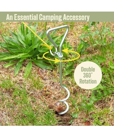 Milestone Camping 31690 Outdoor Corkscrew Tie Out Stake / Keyring Attachment / Tether Pets and Tents / Ideal for Camping Hiking Fishing and More - Buy Online on GoSupps.com