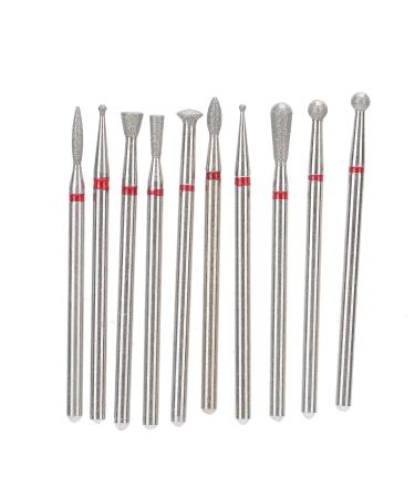 10 pieces of professional diamond bits for nail cutter nail drill electrical nail miller Bits Set grinding body set for manicure nail care gross loaf nail policher accessories