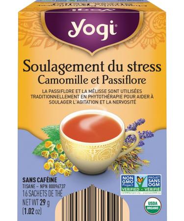 Yogi Tea - Chamomile Passionflower Stress Relief Tea (6 Pack) - With Lemon Balm Lavender and Eleuthero Root - Caffeine Free Organic Herbal Tea - 96 Tea Bags - Buy Online on GoSupps.com