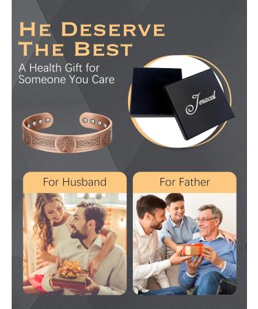 Buy Jeracol Copper Magnet Bangle for Men & Women - Adjustable Size 6 Strong Magnets Gift Box Included - 3Tree - Buy Online on GoSupps.com