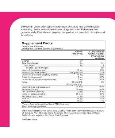 One A Day Kids Multivitamin with Iron Gummy Vitamin D Vitamin C E Zinc for Immune Support Gummy Vitamins Kids Multivitamin Gummies with Iron Cherry Flavor 60 Count (Packaging May Vary) - Buy Online on GoSupps.com