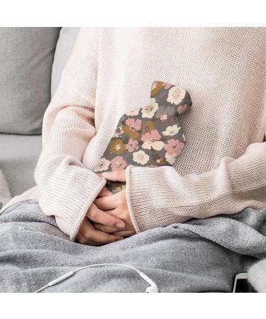 Brown Flower Hot Water Bottle with Plush Cover - Hand Warmer for Adults & Kids | 26.5x15.3cm | International Shipping Available - Buy Online on GoSupps.com