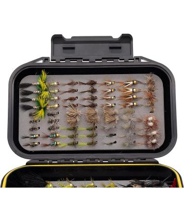 Premium Hand-Tied Fishing Flies Assortment | 124 Dry Flies, Nymphs, Streamers | Trout Fishing Starter Kit with Waterproof Fly Box - Buy Online on GoSupps.com