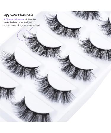 Shop Luxurious Faux Mink False Eyelashes - 5 Pairs 18mm-25mm Handmade Reusable Fluffy Cat Eye Look - Buy Online on GoSupps.com
