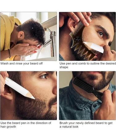 Beard Shaping Pencil Professional Household Beard Pencil Liner Beard Pencil Filler Shaping Styling Tool for Men Baber Shop Home (White) - Buy Online on GoSupps.com